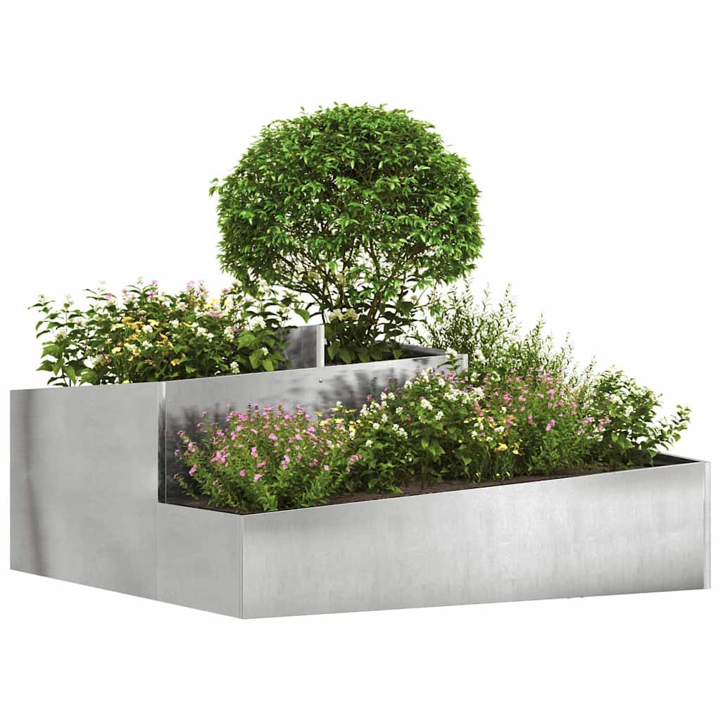 Vaso da giardino Argento 100 x 100 x 50 cm Acciaio inossidabile