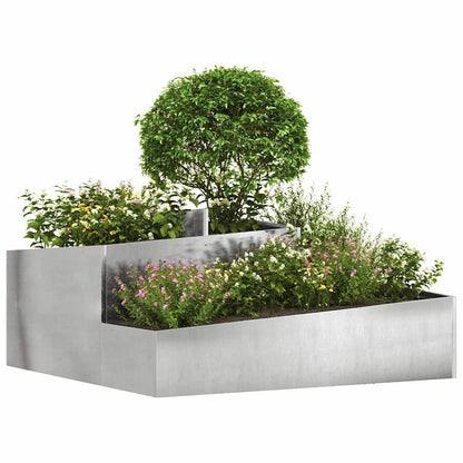 Vaso da giardino Argento 100 x 100 x 50 cm Acciaio inossidabile