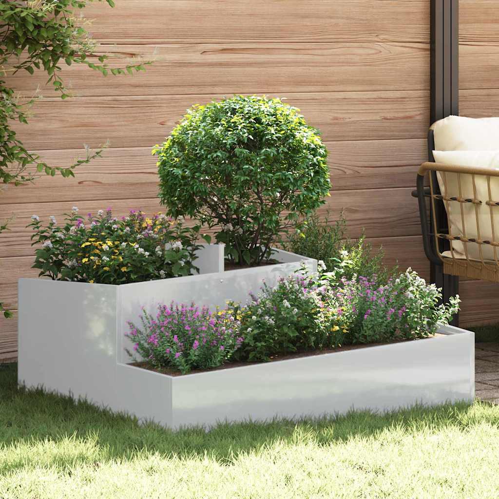 Vaso da giardino Argento 100 x 100 x 50 cm Acciaio zincato