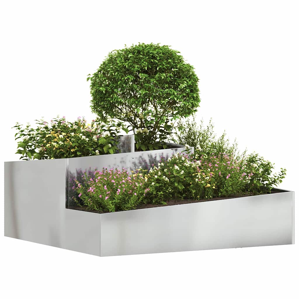 Vaso da giardino Argento 100 x 100 x 50 cm Acciaio zincato