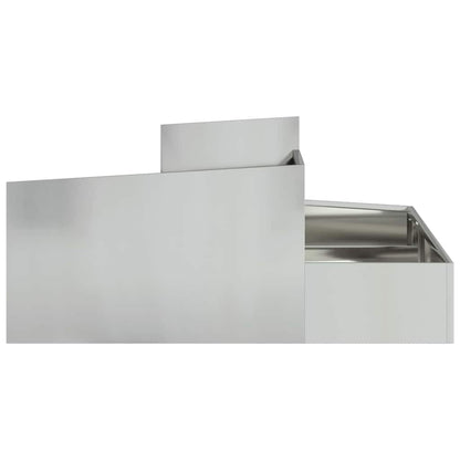 Vaso da giardino Argento 100 x 100 x 50 cm Acciaio zincato