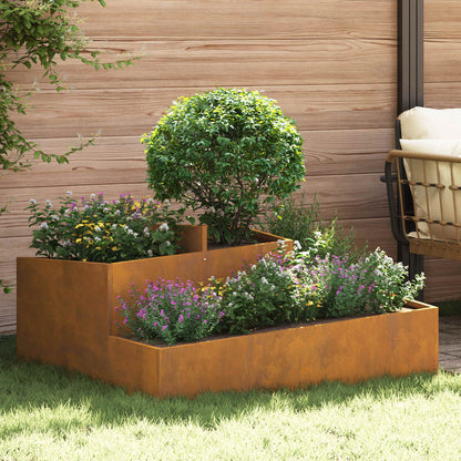 Vaso da giardino Marrone 100 x 100 x 50 cm Acciaio CorTen