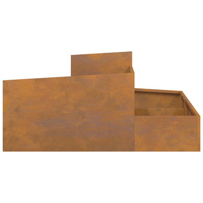 Vaso da giardino Marrone 100 x 100 x 50 cm Acciaio CorTen