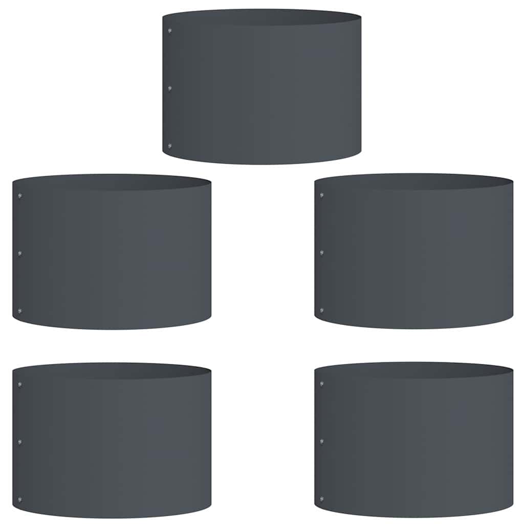 Vaso da giardino 5 pcs Antracite 30 x 30 x 20 cm