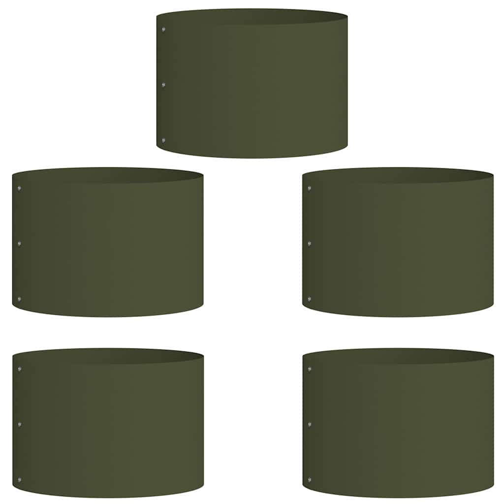 Vaso da giardino 5 pcs Verde oliva 30 x 30 x 20 cm