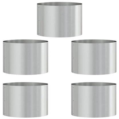 Vaso da giardino 5 pcs Argento 30 x 30 x 20 cm Acciaio zincato