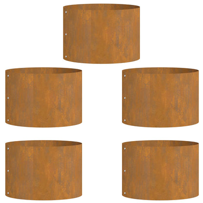 Vasi da giardino 5 pcs Marrone 30 x 30 x 20 cm Acciaio corten