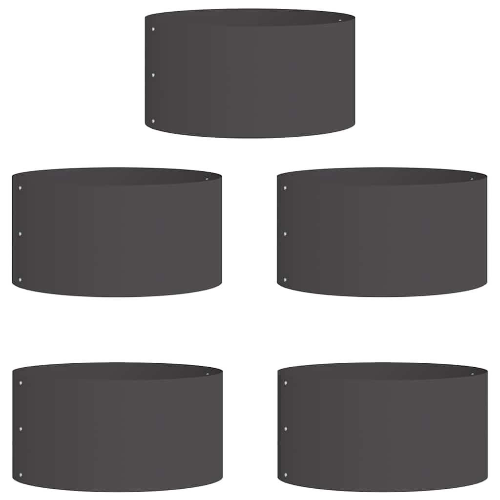Vaso da giardino 5 pcs Nero 40 x 40 x 20 cm