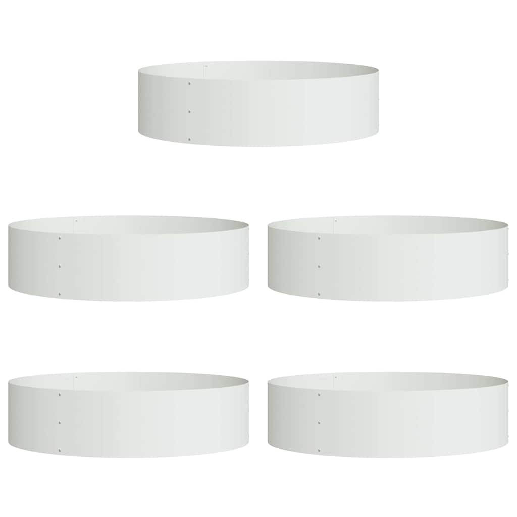 Vaso da giardino 5 pcs Bianco 80 x 80 x 20 cm