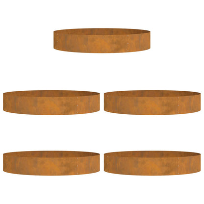 Anello per vaso 5 pcs Marrone 120 x 120 x 20 cm Acciaio CorTen