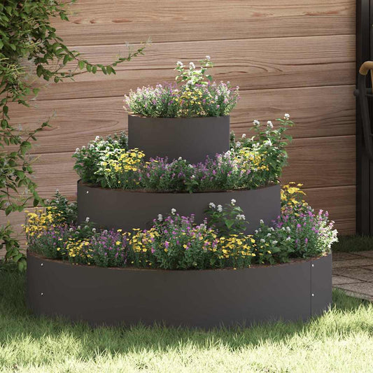 Vaso da giardino Nero 90 x 90 x 20 cm Acciaio laminato a freddo