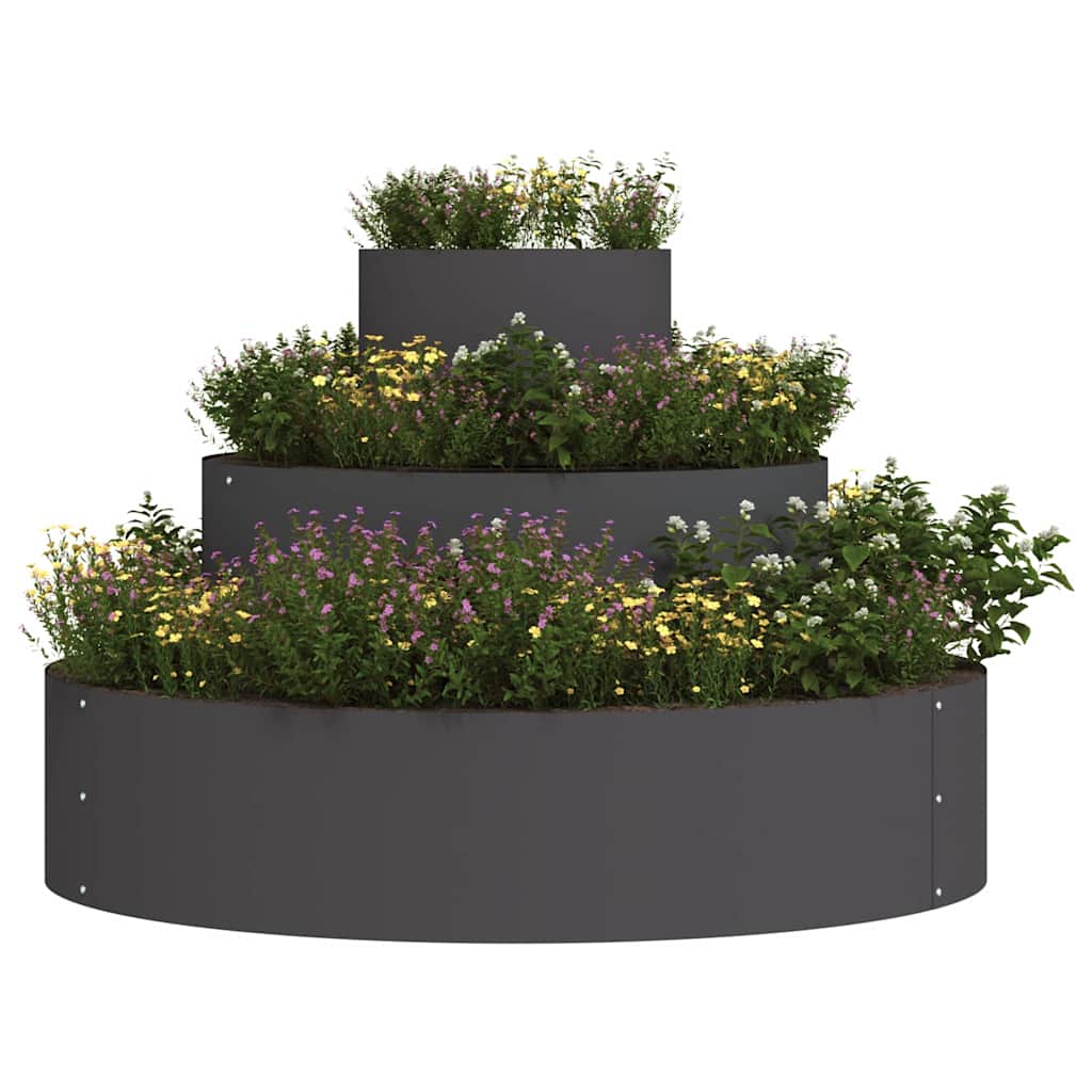 Vaso da giardino Nero 90 x 90 x 20 cm Acciaio laminato a freddo