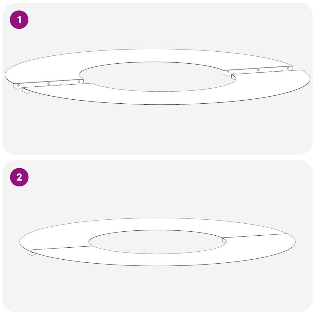 adatto per Anelli d'Albero Piatto 5 pcs Argento Ø30 / 60 cm