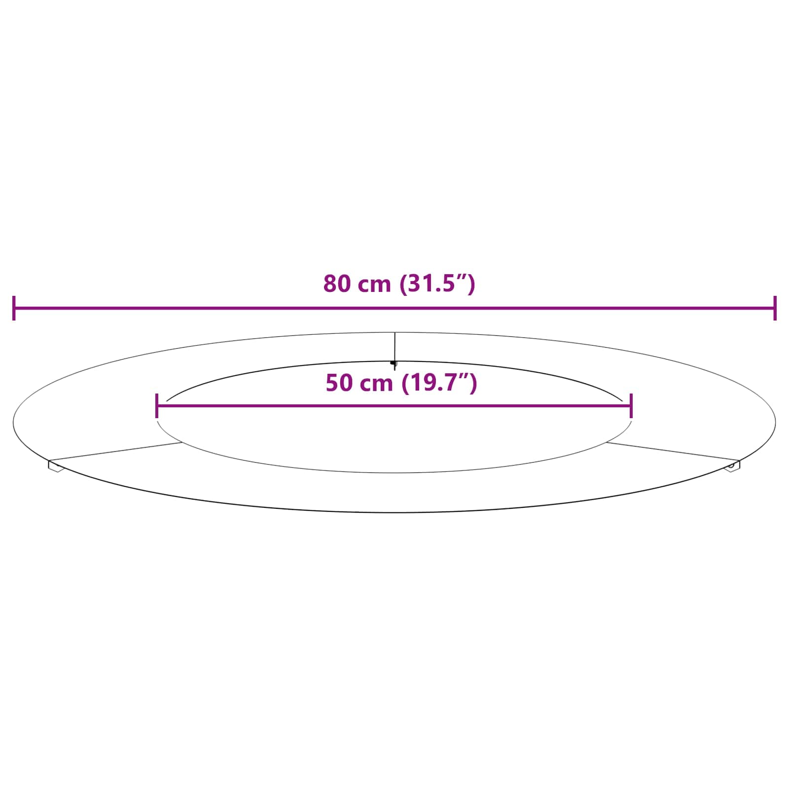 adatto per Anello d'Albero Piatto Marrone Ø50 / 80 cm | homemem39