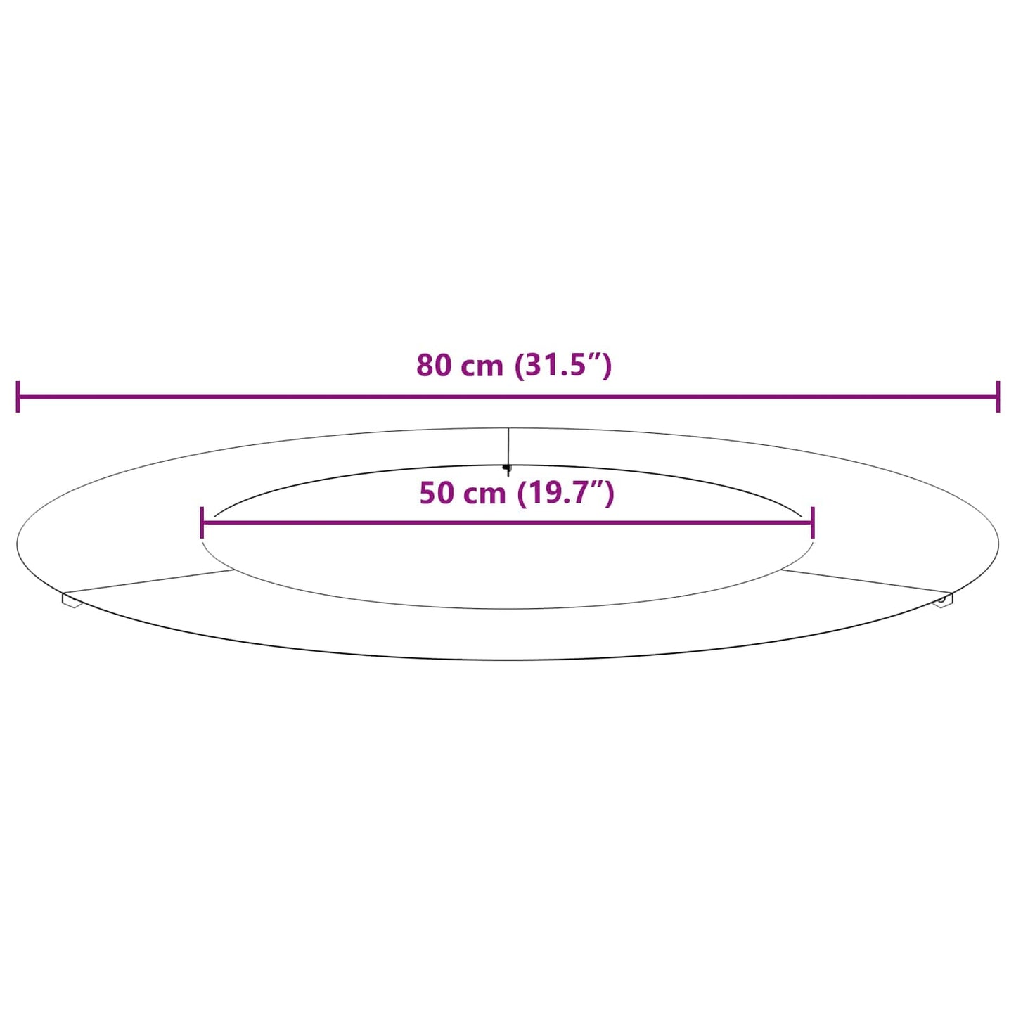 adatto per Anelli d'Albero Piatto 5 pcs Marrone Ø50 / 80 cm
