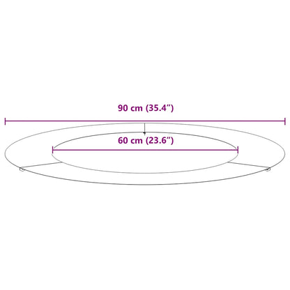 adatto per Anello d'Albero Piatto Nero Ø60 / 90 cm Acciaio