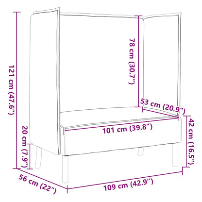 Divano alto 101cm Marrone scuro Tessuto | homemem39