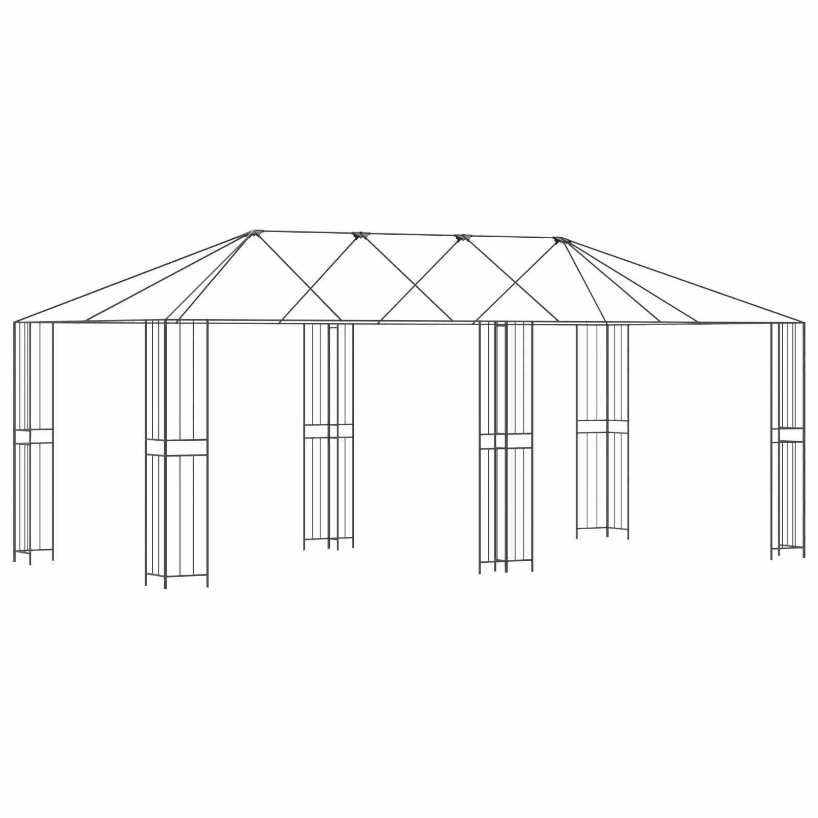 Struttura Gazebo 6 x 3 m Nero Acciaio | homemem39