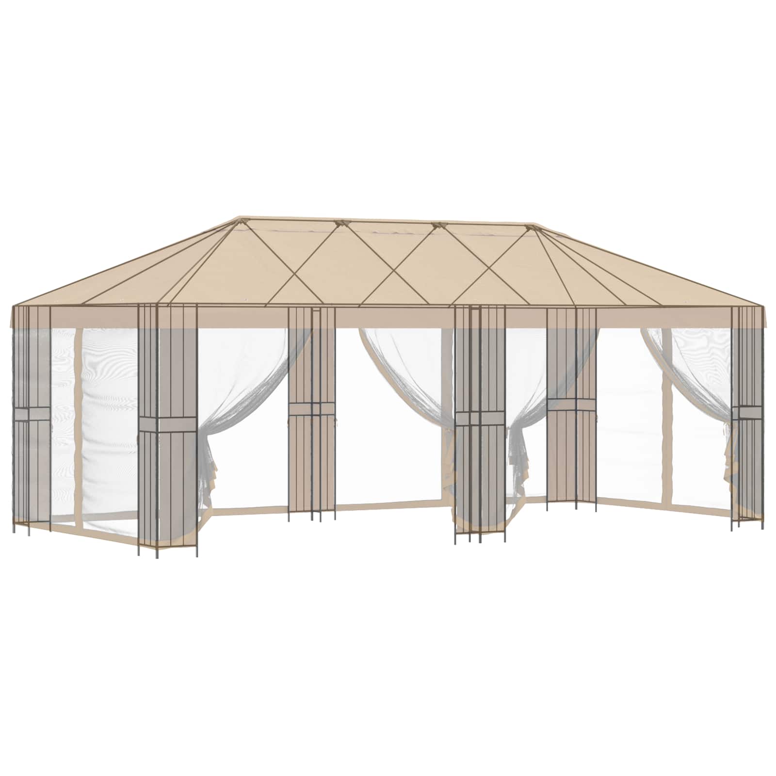 Struttura Gazebo 6 x 3 m Nero Acciaio | homemem39