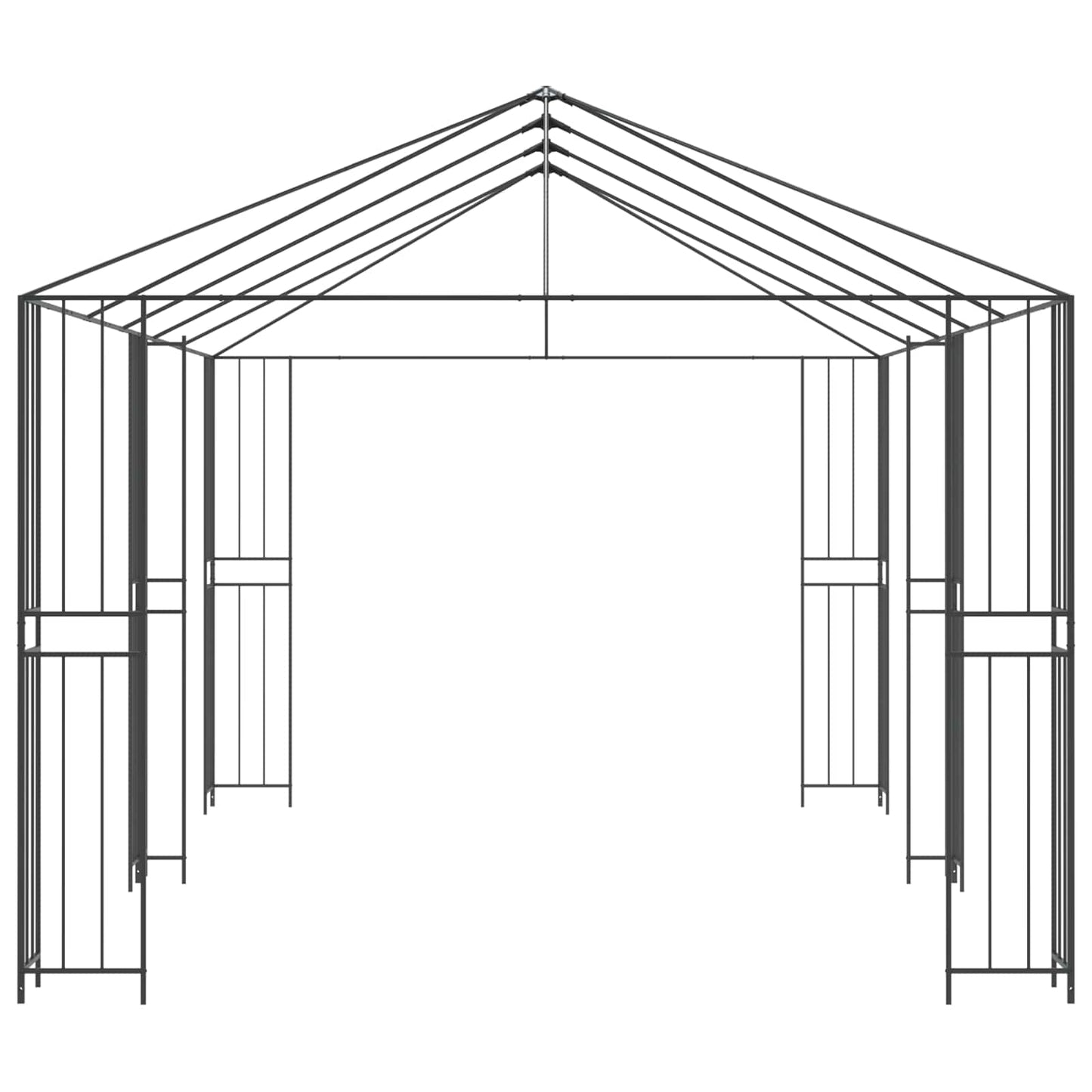 Struttura Gazebo 6 x 3 m Nero Acciaio | homemem39