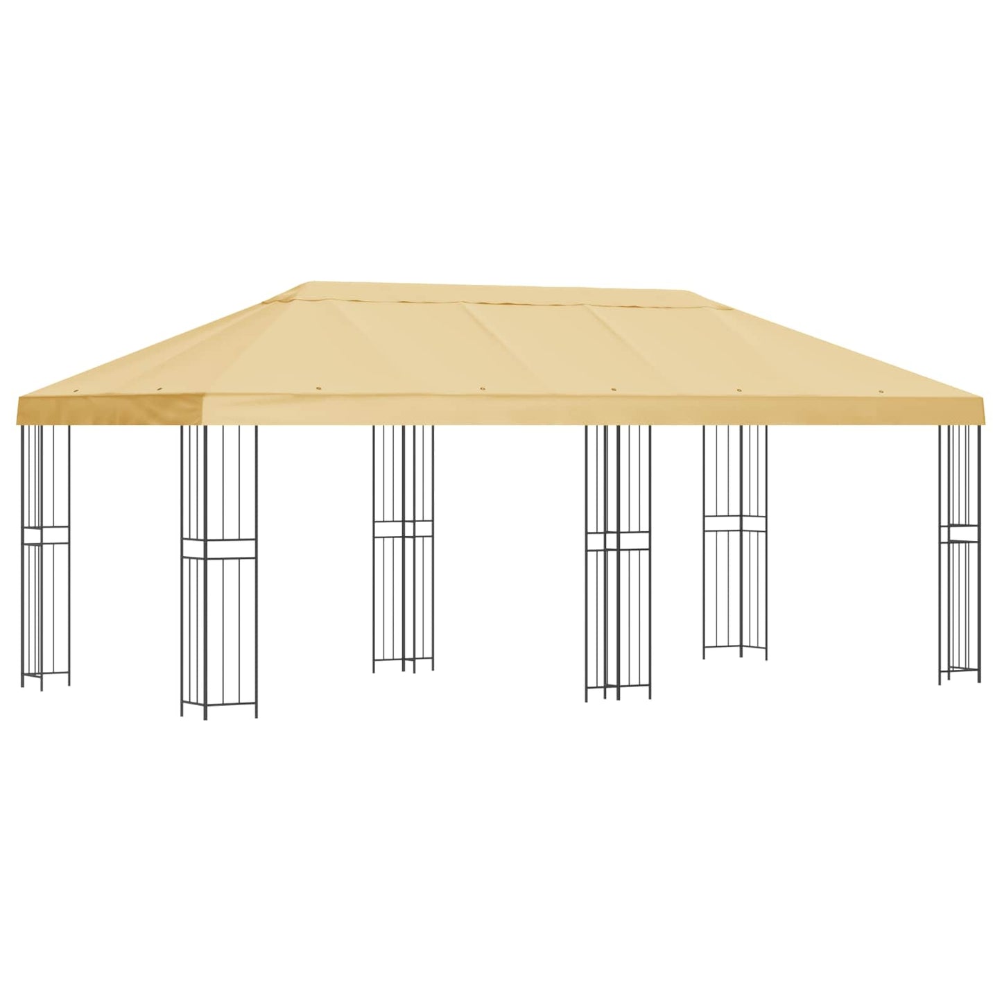 Gazebo con pareti laterali 6 x 3 m Crema Poliestere e Acciaio