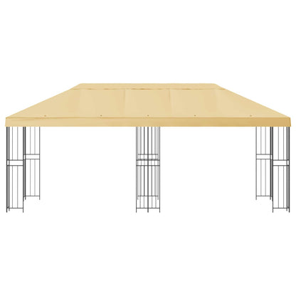 Gazebo con pareti laterali 6 x 3 m Crema Poliestere e Acciaio | homemem39