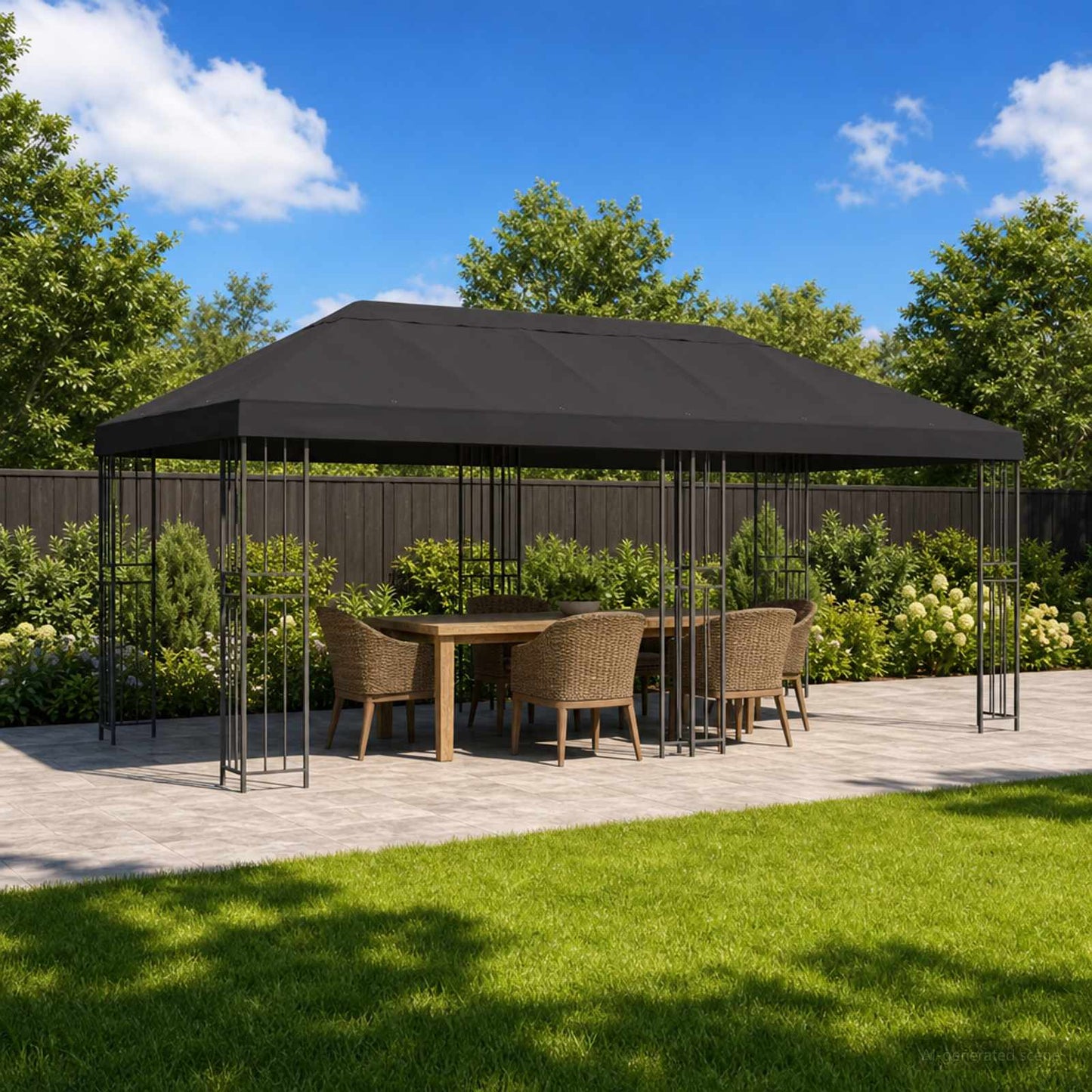 Gazebo con pareti laterali 6 x 3 m Antracite
