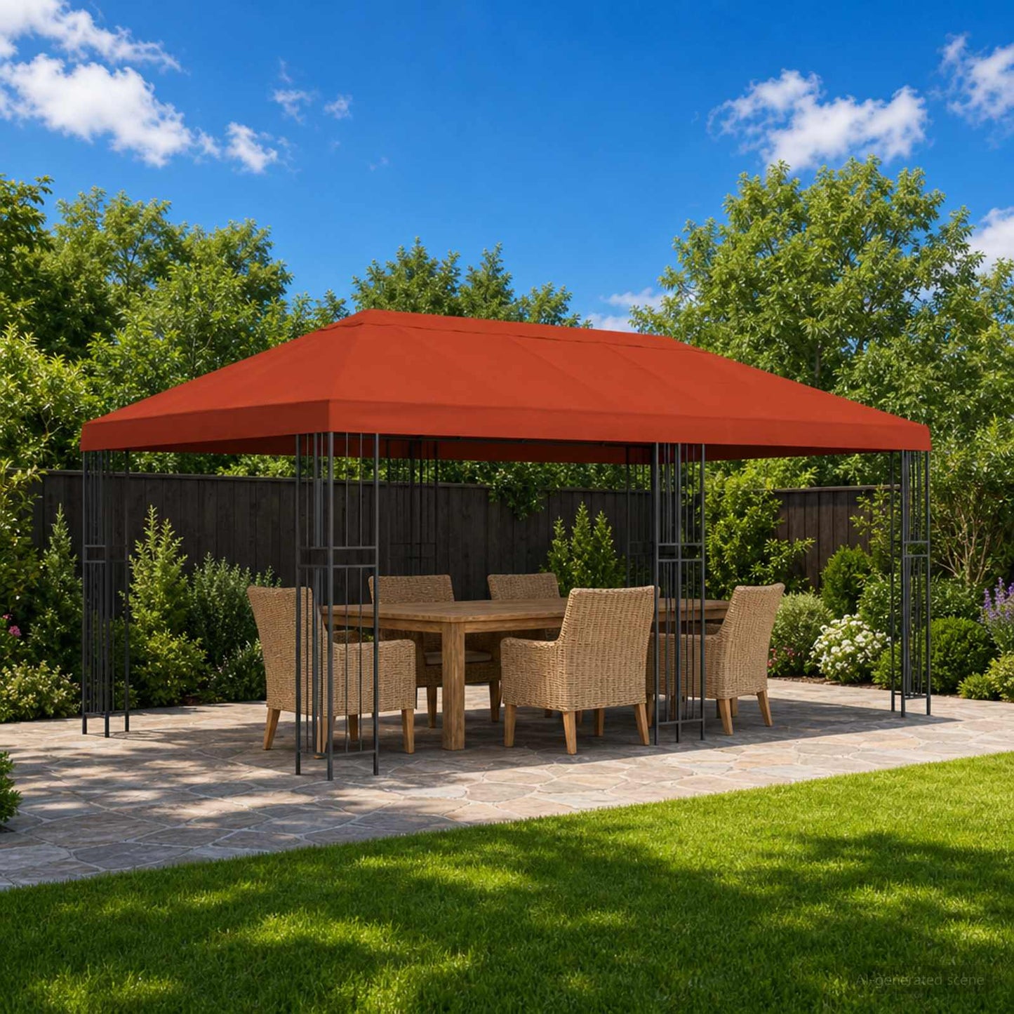 Gazebo con pareti laterali 6 x 3 m Terracotta