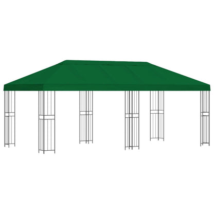 Gazebo con pareti laterali 6 x 3 m Verde Poliestere e Acciaio