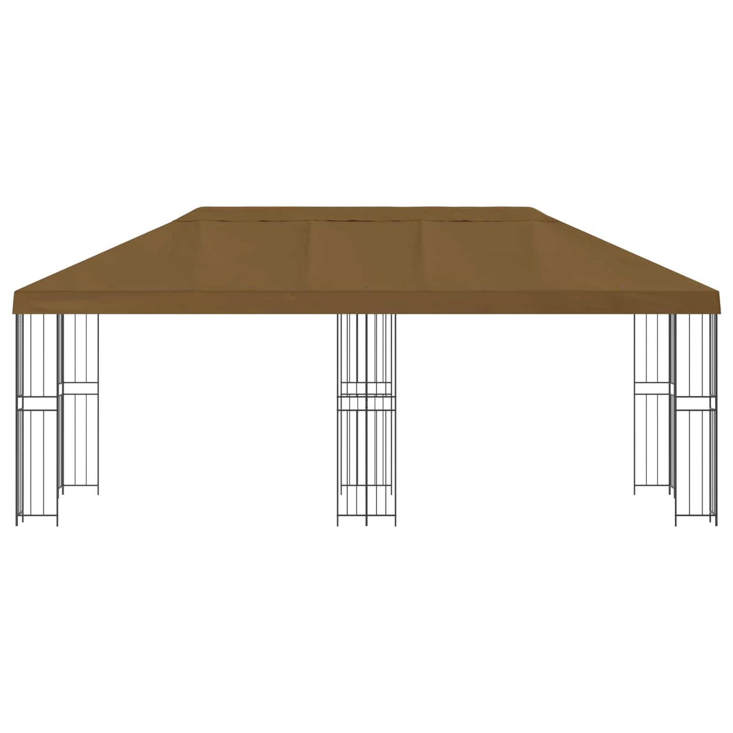 Gazebo con pareti laterali 6 x 3 m Tortora Poliestere e Acciaio
