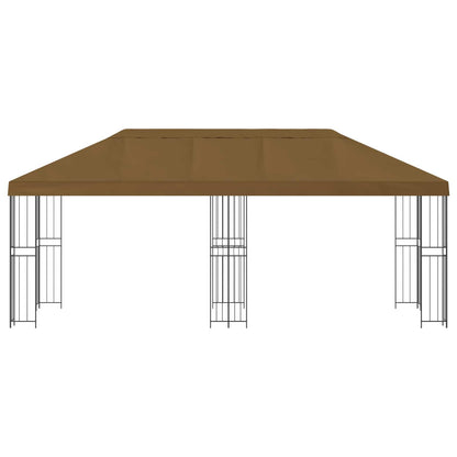 Gazebo con pareti laterali 6 x 3 m Tortora Poliestere e Acciaio