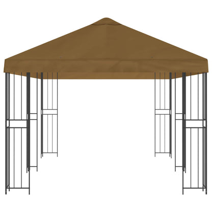 Gazebo con pareti laterali 6 x 3 m Tortora Poliestere e Acciaio