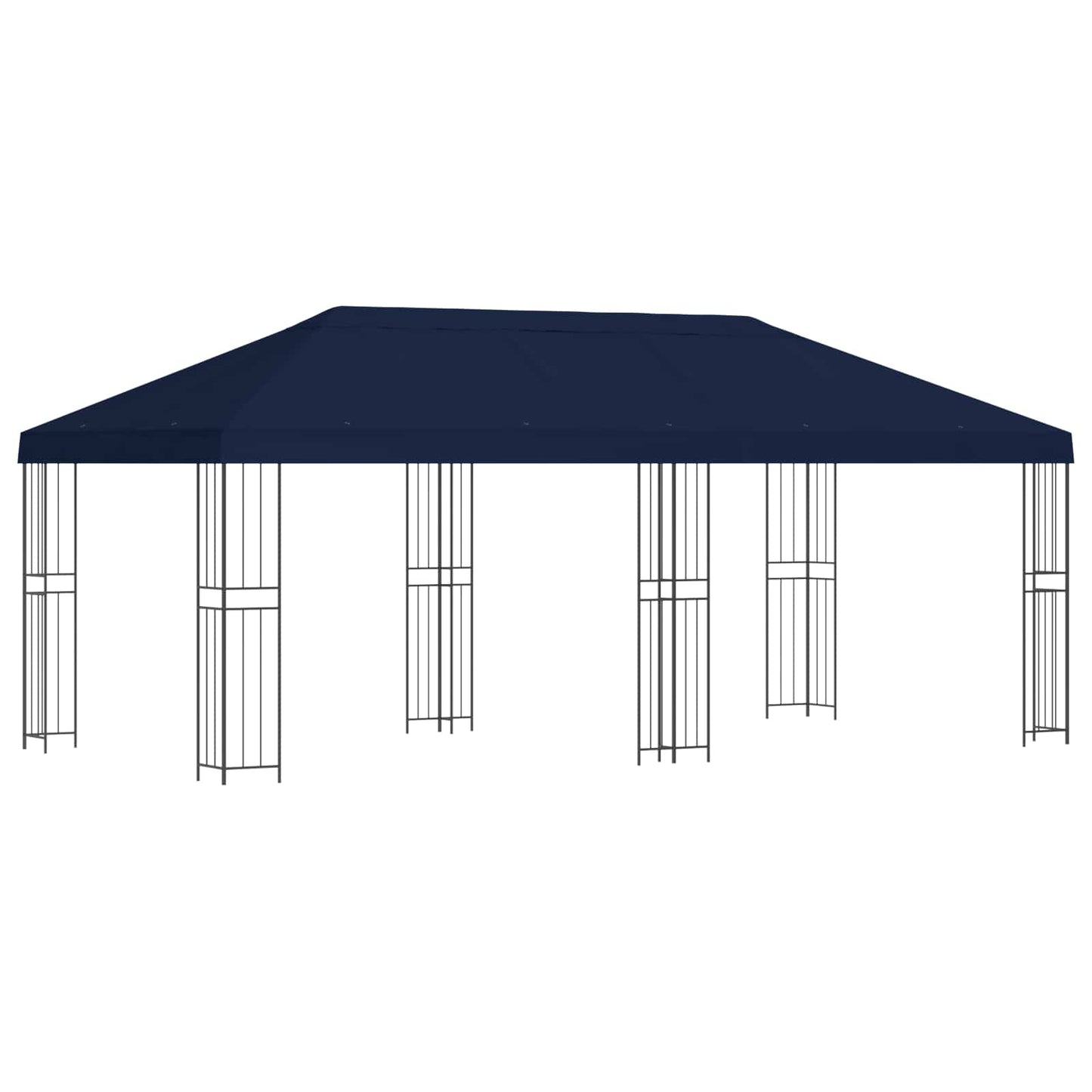 Gazebo con pareti laterali 6 x 3 m Blu Poliestere e Acciaio 190