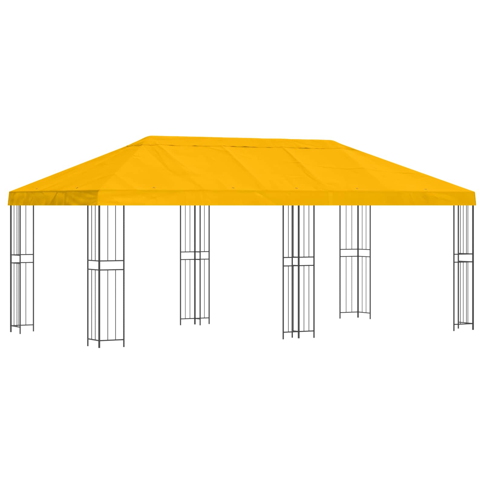 Gazebo con pareti laterali 6 x 3 m Giallo Poliestere e Acciaio | homemem39
