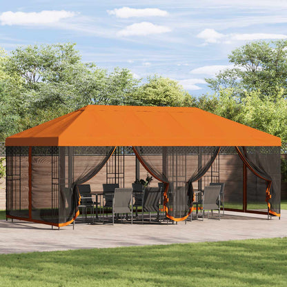 Gazebo con pareti laterali 6 x 3 m Arancione