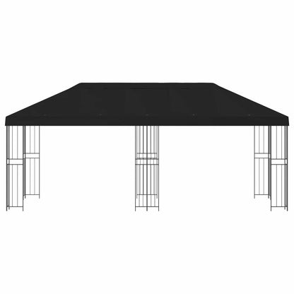 Gazebo con pareti laterali 6 x 3 m Nero Poliestere e Acciaio | homemem39