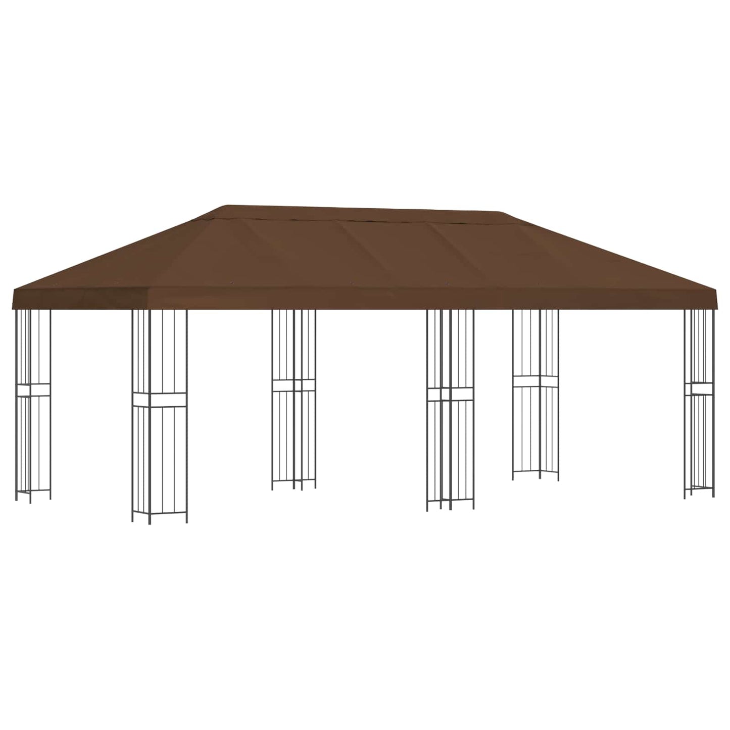 Gazebo con pareti laterali 6 x 3 m Marrone Poliestere e Acciaio | homemem39