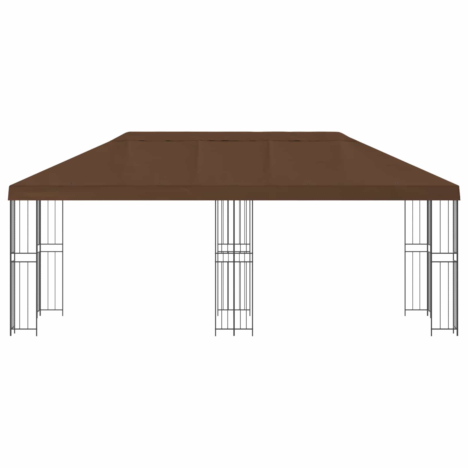 Gazebo con pareti laterali 6 x 3 m Marrone Poliestere e Acciaio | homemem39