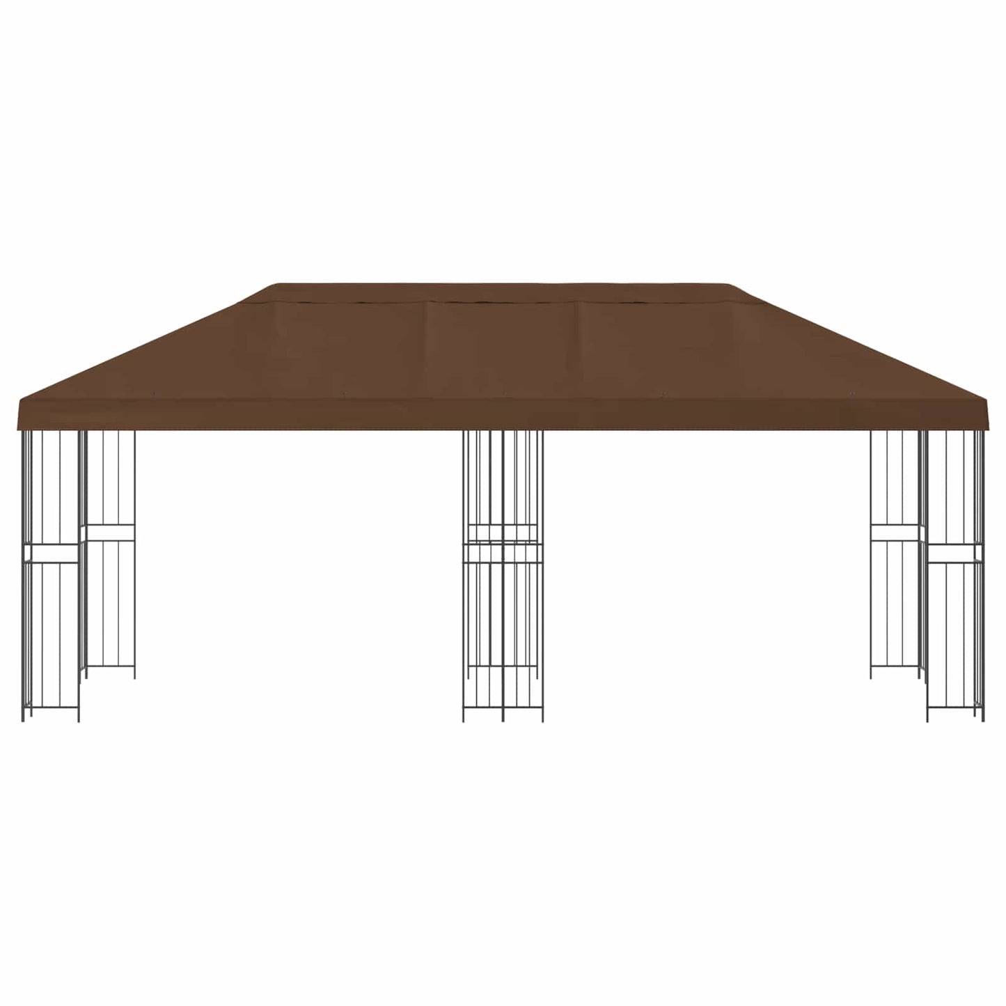 Gazebo con pareti laterali 6 x 3 m Marrone Poliestere e Acciaio