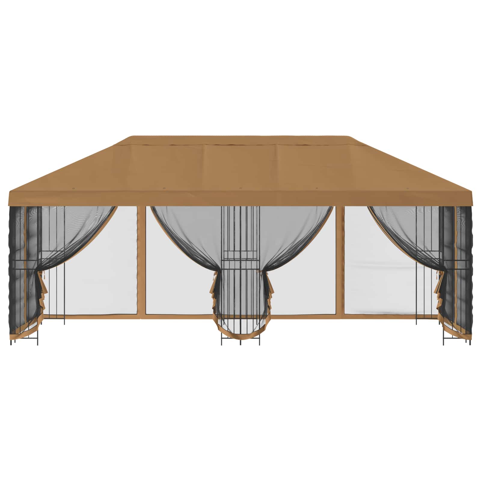 Gazebo con pareti laterali 6 x 3 m Beige Poliestere e Acciaio | homemem39