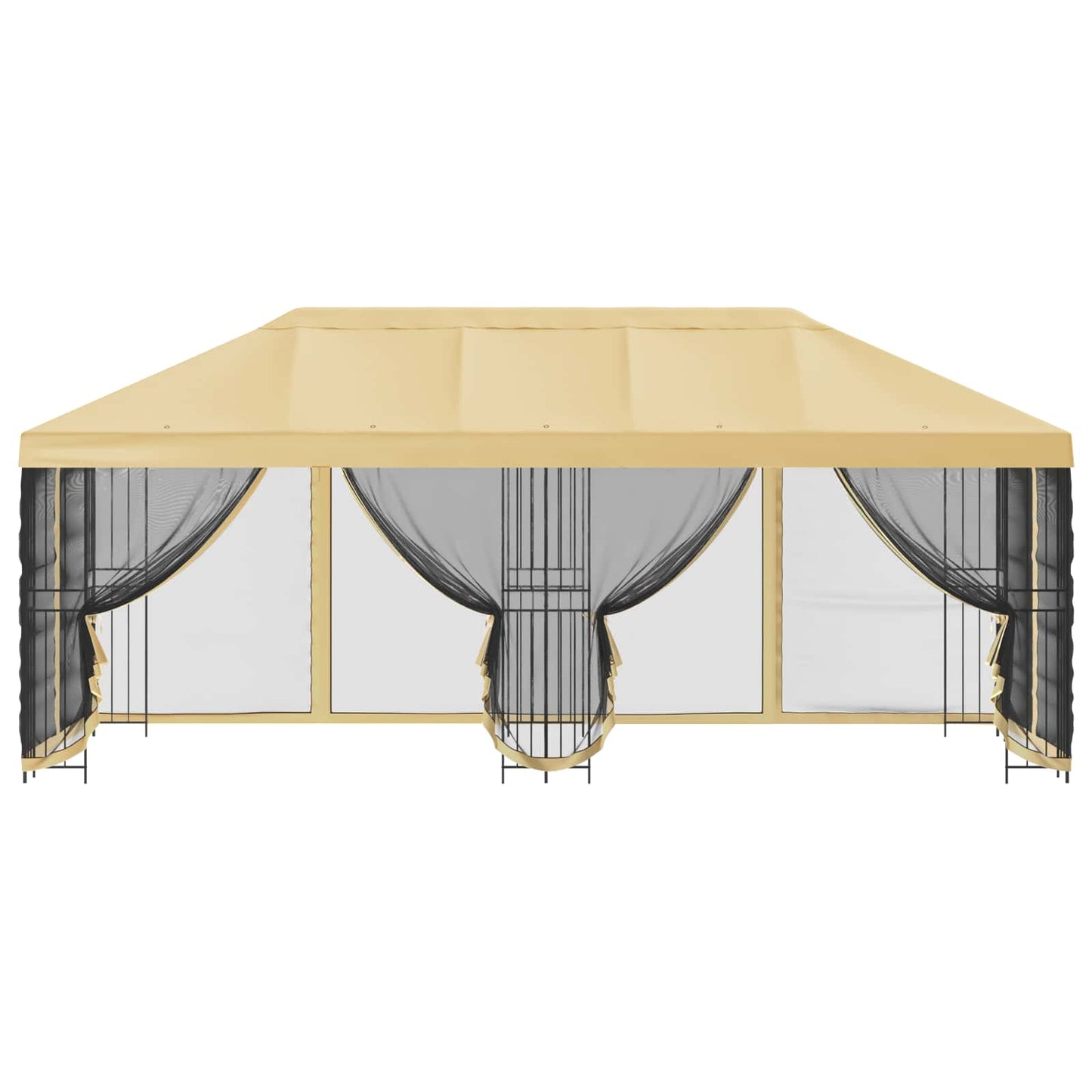 Gazebo con pareti laterali 6 x 3 m Crema Poliestere e Acciaio | homemem39
