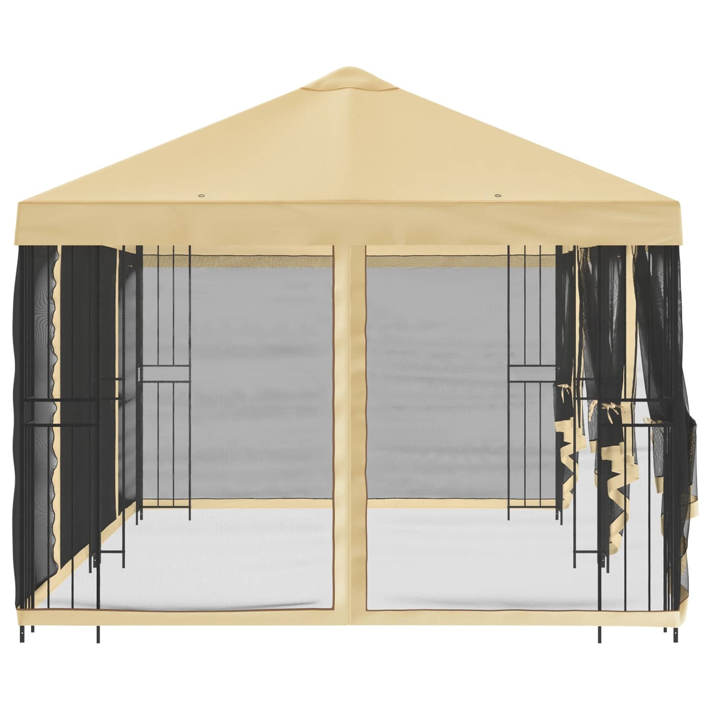 Gazebo con pareti laterali 6 x 3 m Crema Poliestere e Acciaio | homemem39