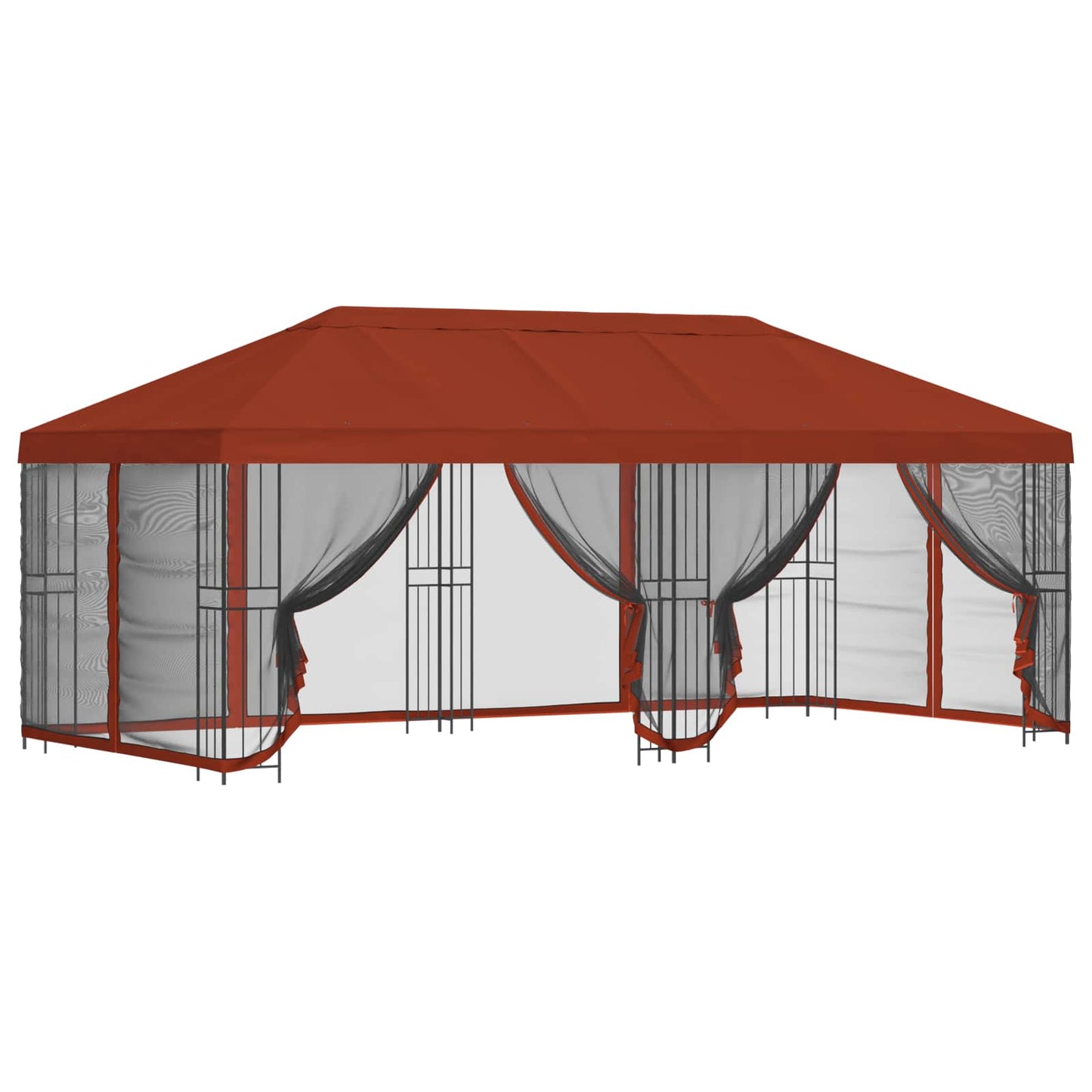 Gazebo con pareti laterali 6 x 3 m Terracotta