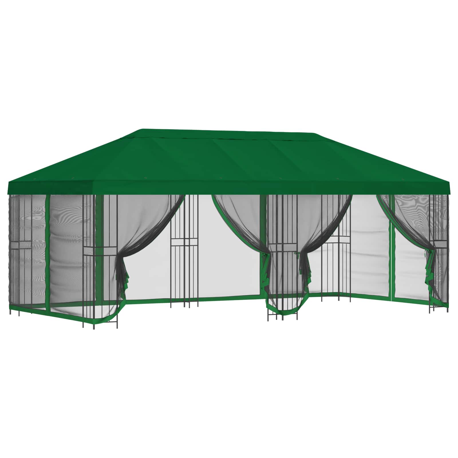 Gazebo con pareti laterali 6 x 3 m Verde Poliestere e Acciaio | homemem39
