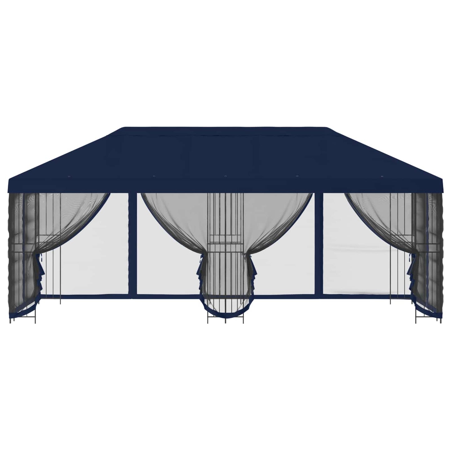 Gazebo con pareti laterali 6 x 3 m Blu Poliestere e Acciaio 190