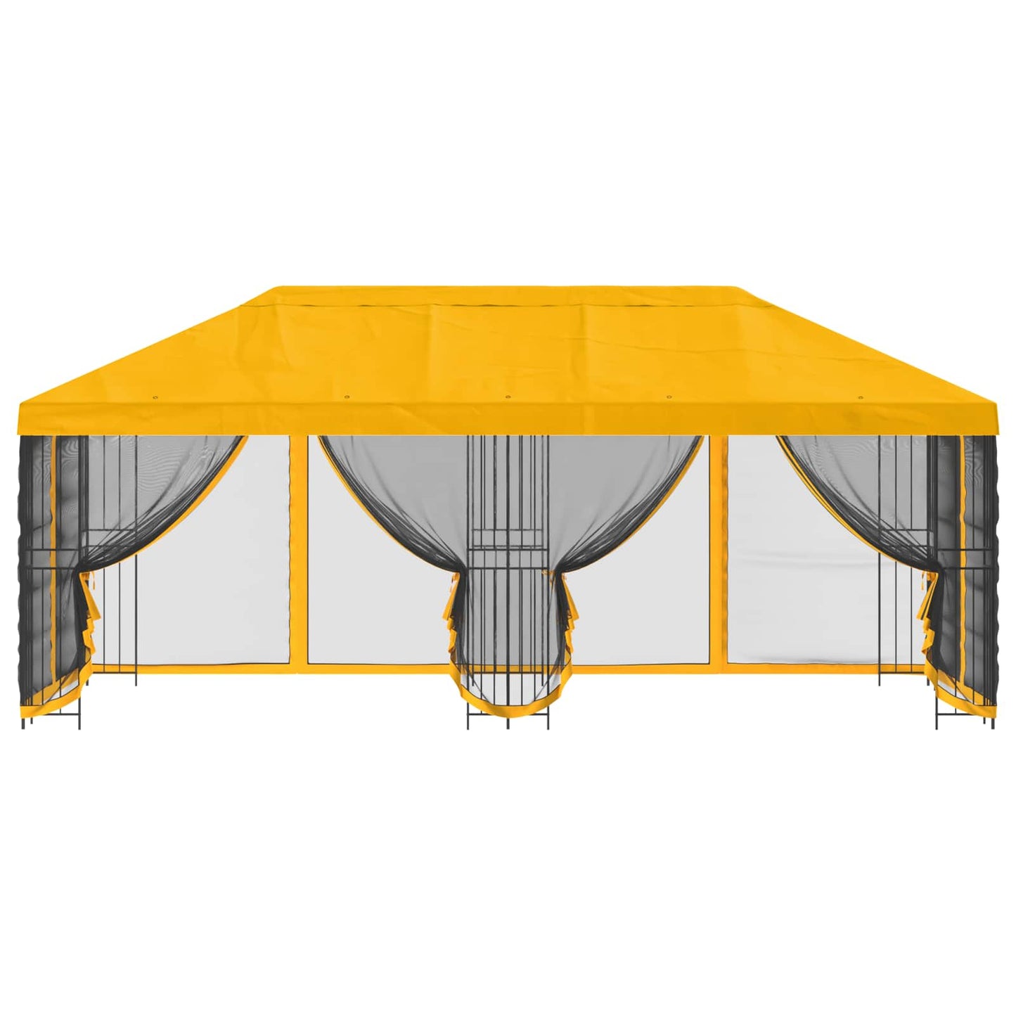Gazebo con pareti laterali 6 x 3 m Giallo Poliestere e Acciaio | homemem39