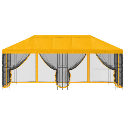 Gazebo con pareti laterali 6 x 3 m Giallo Poliestere e Acciaio | homemem39