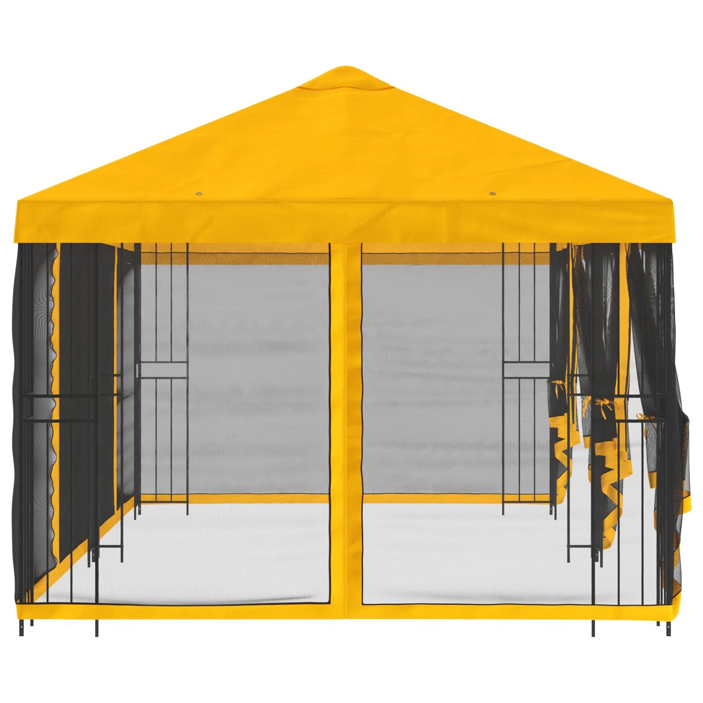 Gazebo con pareti laterali 6 x 3 m Giallo Poliestere e Acciaio | homemem39