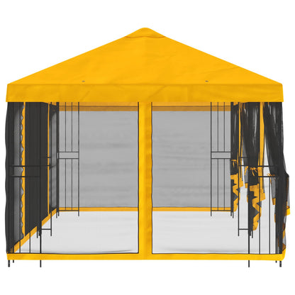 Gazebo con pareti laterali 6 x 3 m Giallo Poliestere e Acciaio | homemem39