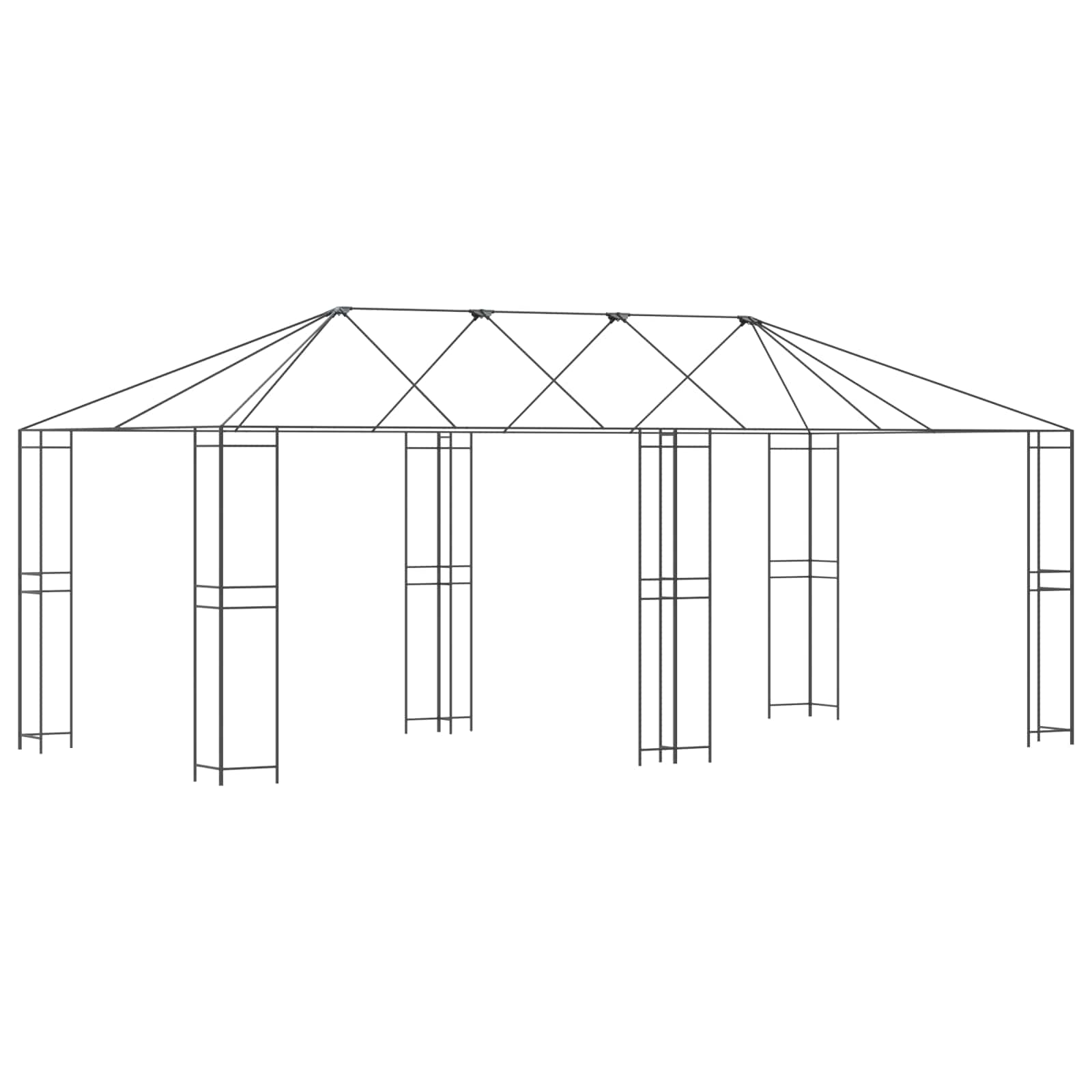 Struttura Gazebo 6 x 3 m Nero Acciaio | homemem39
